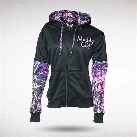 Muddy Girl Camo Black Zipper Front Hoody | Camo girl, Muddy girl camo ...