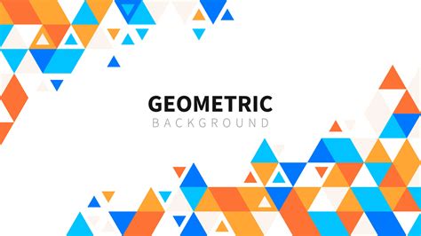 Template with a colorful blue, orange gradient triangular pattern on ...