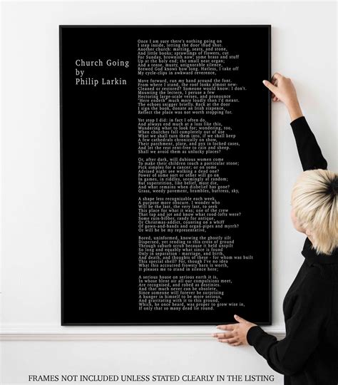 Philip Larkin CHURCH GOING Poem Print Minimalist Black & - Etsy