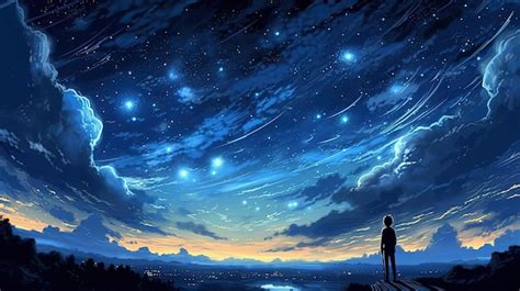 Premium AI Image | anime wallpaper starry night wallpapers for iphone ...