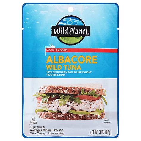 Wild Planet Wild Tuna, Albacore, No Salt Added 3 Oz | Canned Tuna ...