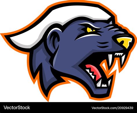 Angry honey badger mascot Royalty Free Vector Image