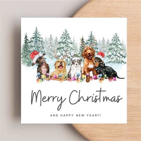 Dog Christmas Card, Dogs Christmas, Christmas Card for Dog Lover ...