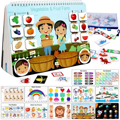 Buy Busy Book for Kids, Montessori Autism Sensory Educational Toys, 12 ...