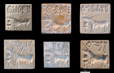 A selection of unicorn stamp seals recovered from Mohenjo-daro. Like ...