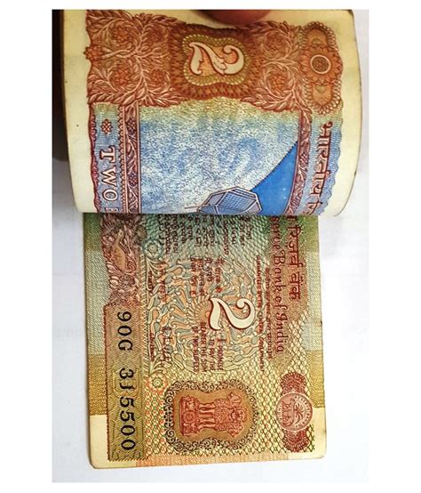 Very Rare 2 Rupee Satellite 85 Serial wise notes bundle Signed By R N ...