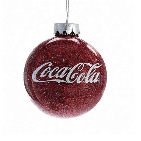 Authentic Coca Cola Coke Glitter Ball Christmas Ornament New with Box ...