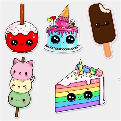 Funny food stickers | Zazzle | Cute kawaii drawings, Cute little ...