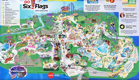 Six Flags New England - 2015 Park Map