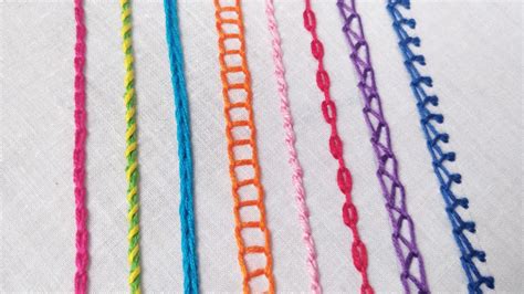 Chain Stitch & Chain Stitch Variations for Beginners (Hand Embroidery ...