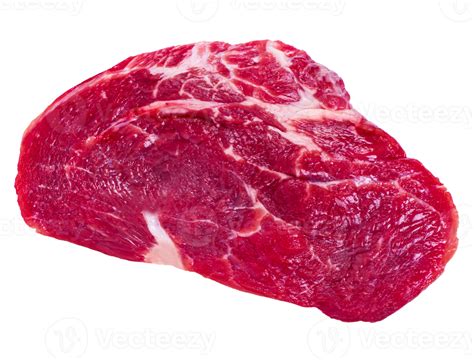 Raw meat, a piece of fresh red meat on a transparent isolated ...