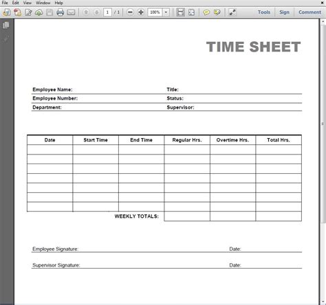 Time Card Template Printable - Printable Blank World