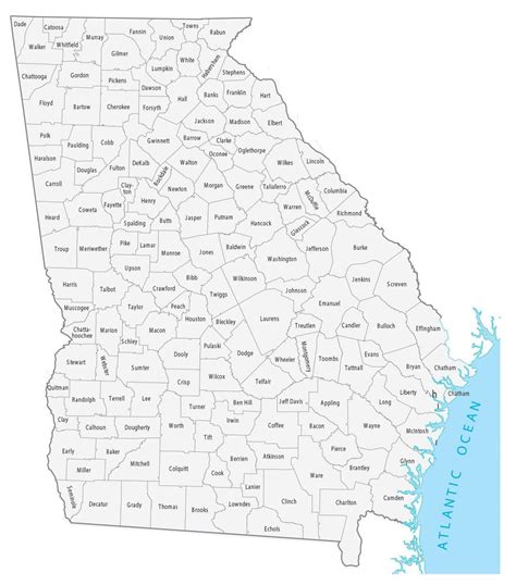 State Of Georgia Map By County - Amanda Marigold