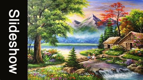 Beautiful Landscape Acrylic Painting - Slideshow version | Landscape ...