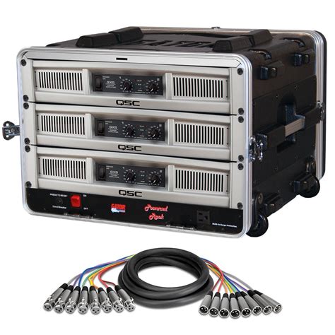 QSC Power Amplifier Rack Package with 3 GX5 and Gator Rolling Rack