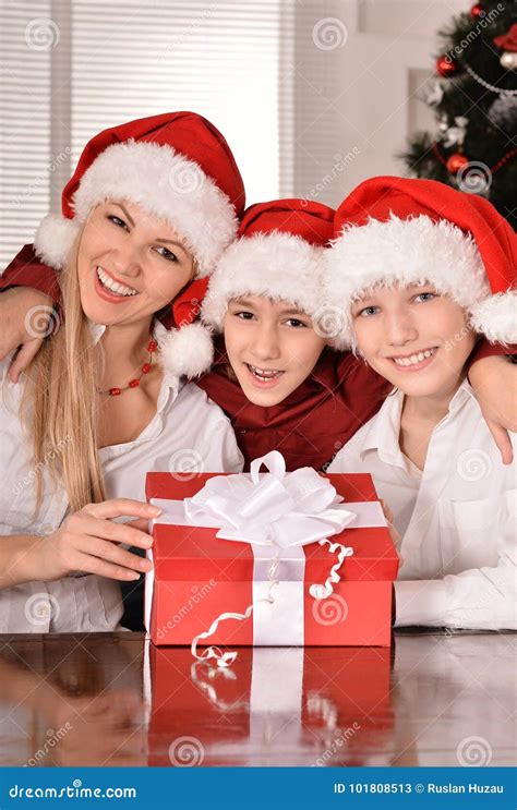 Family Celebrating New Year Stock Image - Image of home, christmas ...