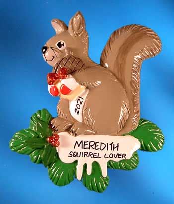 Squirrel Personalized Ornament - Ornaments from the Heart