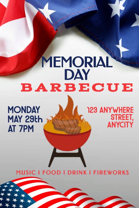 Copy of Memorial Day Cookout Invitation Poster | PosterMyWall