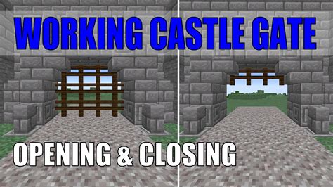 Minecraft Medieval Castle Gate Tutorial | Easy Redstone Working Castle ...