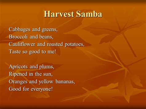 Harvest Samba Cabbages and greens, Broccoli and beans, - ppt video ...