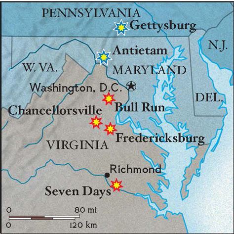 Map Of Virginia Civil War Sites - Amalee Marieann