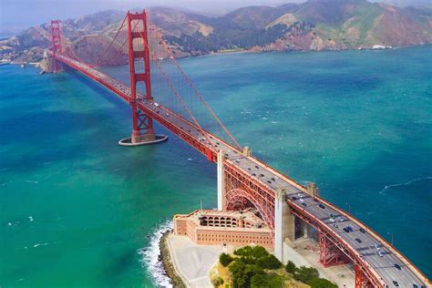 aerial view of Golden Gate Bridge Image - Free Stock Photo