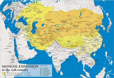 Expansion of Mongol Empire in 13th Century