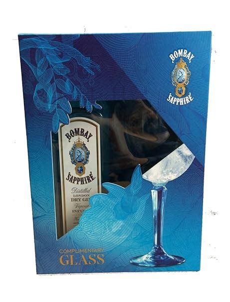 Bombay Sapphire 1 Litre Bottle with Branded Glass Gift Set: Amazon.co ...