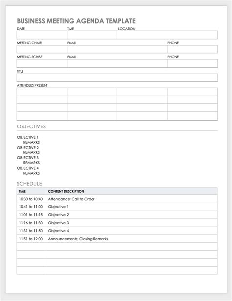 One-On-One Meeting Agenda Template Word