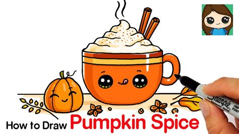 How to Draw a Pumpkin Spice Latte Easy - YouTube