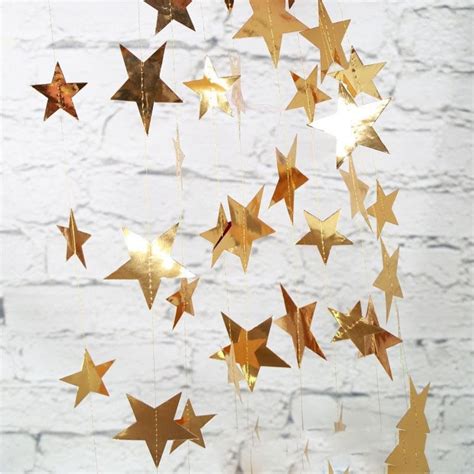 13ft Hanging Paper Garland Star Gold Silver Black Blue - Etsy