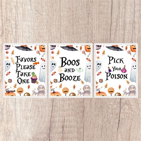 Halloween Party Sign Bundle Set of 9 Halloween Party Signs Birthday ...