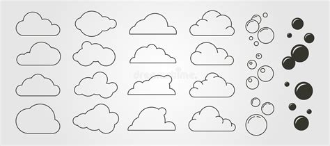 Cloud and Bubble Icon Logo Vector Symbol Minimal Design, Line Art ...