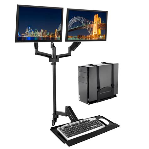 Mount-It! Wall Mount Workstation with Dual Monitor Mount | Fits Two 19 ...