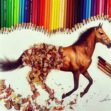 Horse Color Pencil Drawing By Liranvardiel