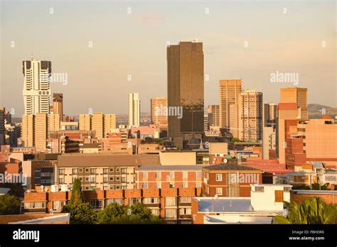 City CBD at sunrise, Pretoria, City of Tshwane Metropolitan Stock Photo ...