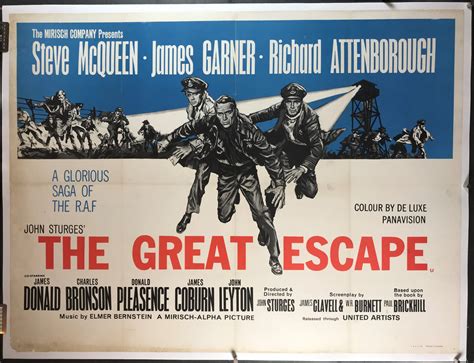 THE GREAT ESCAPE Original Steve McQueen British Quad Movie Poster ...