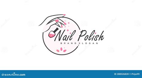 Nail Polish Logo Design with Creative Unique Style Premium Vector Stock ...