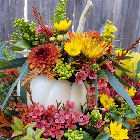 Fall Pumpkin Flower Arrangement in Olympia, WA | Specialty Floral Design