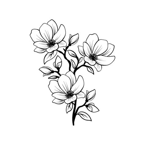 Free Vector | Hand drawn flat design simple flower outline