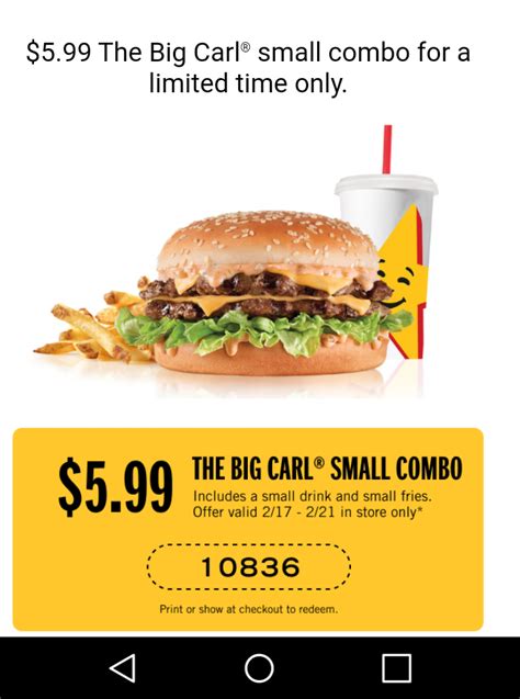 Carls Jr Printable Coupons