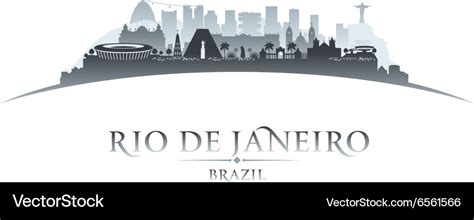 Rio de janeiro brazil city skyline silhouette Vector Image