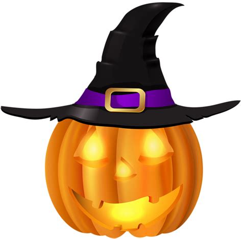 Halloween Pumpkin with Witch Hat PNG Clip Art | Halloween pumpkins ...