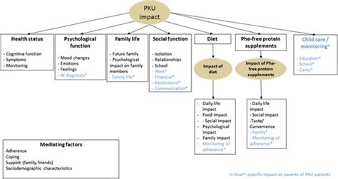 Conceptual model of the impact of phenylketonuria (PKU) and its ...