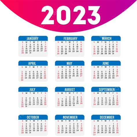 2023 Twelve Months Calendar Vector Clipart, Calendar Clipart, 2023 ...