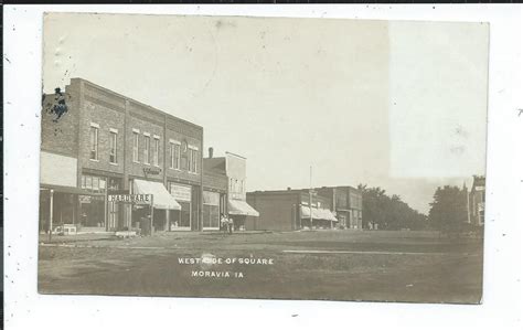 Main Street Moravia, Iowa, USA, 1908 | Moravia, Postcard, Old photos