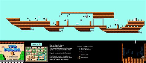 Super Mario Brothers 3 - World 1 Airship Nintendo NES Map