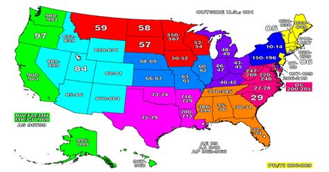 Distribution of the first two digit zip codes in the United States ...