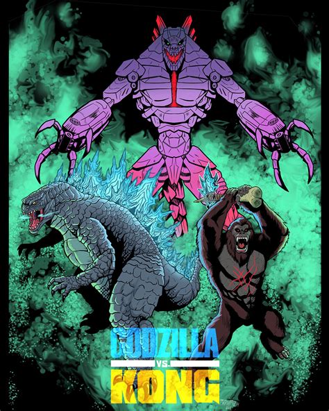 ArtStation - godzilla x kong poster fan art