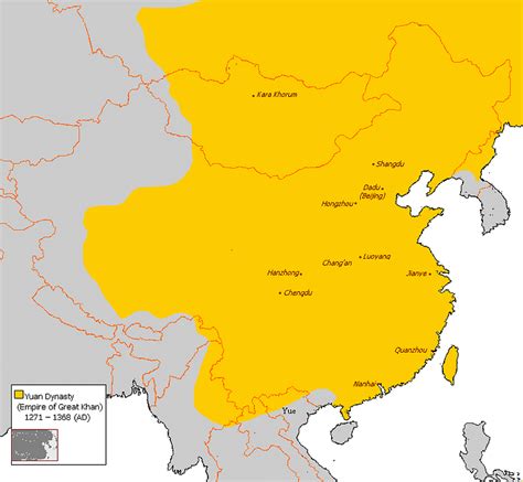 Map of Yuan Dynasty China (Illustration) - World History Encyclopedia